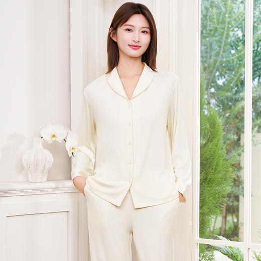 【圆领/开衫】熳洁儿 秋冬新款双面莫棉女士家居服套装210克25703210/25703225/25703226 商品图1