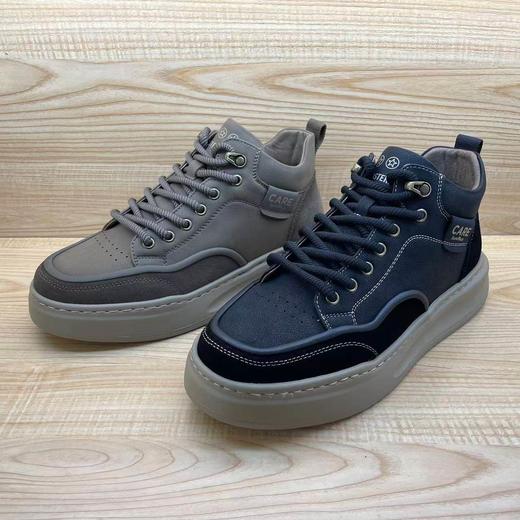 豪行2024年冬季新品时尚休闲真皮加绒高帮男棉鞋14427655 商品图3