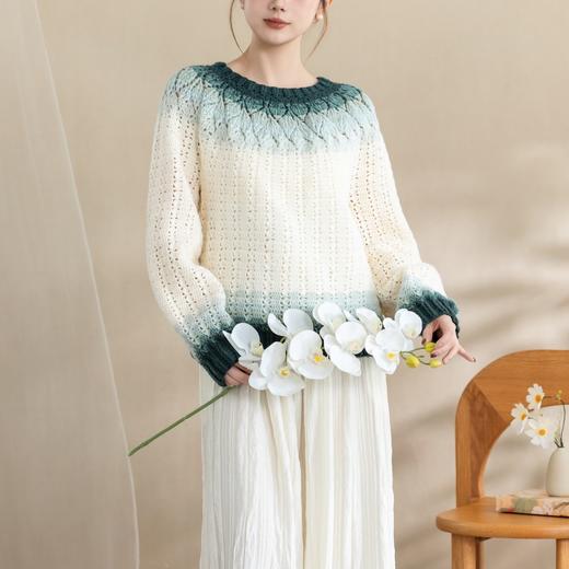 苏苏姐家叶纹育克毛衣手工DIY钩针衣服毛线团自制材料包 商品图3