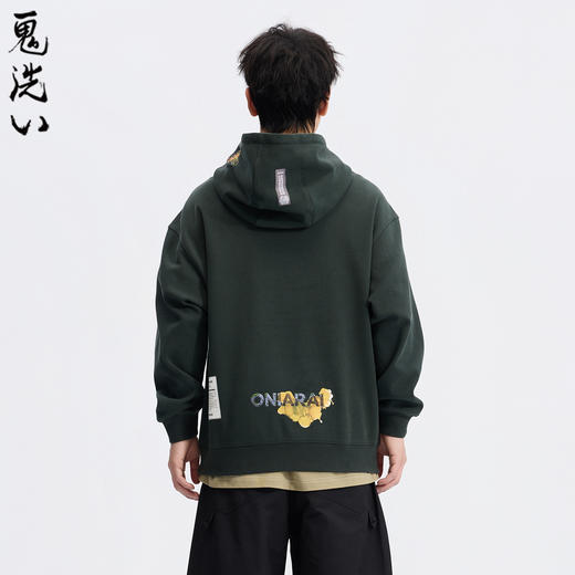 ONIARAI/鬼洗26春季新品黑标石器时代蜂迹拼接连帽卫衣男 A240025 商品图2