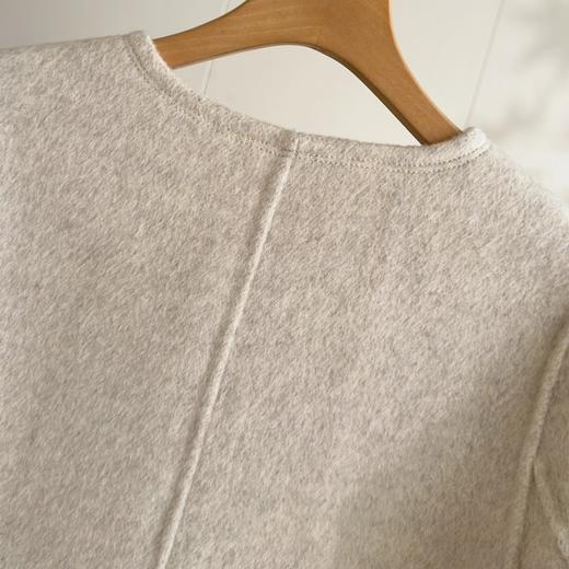 双面羊绒圆领长袖单排扣毛呢外套 商品图2