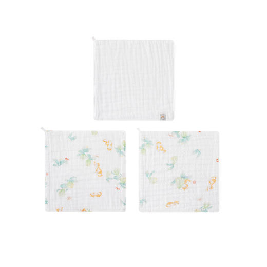 【商场同款】英氏婴儿方巾新生儿纯棉手帕抗菌3条装汗巾2条装新 商品图4