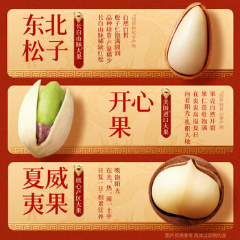 百草味坚果礼盒2020g/2028g混发 零食礼包开心果夏威夷果腰果团购送礼品 商品图1
