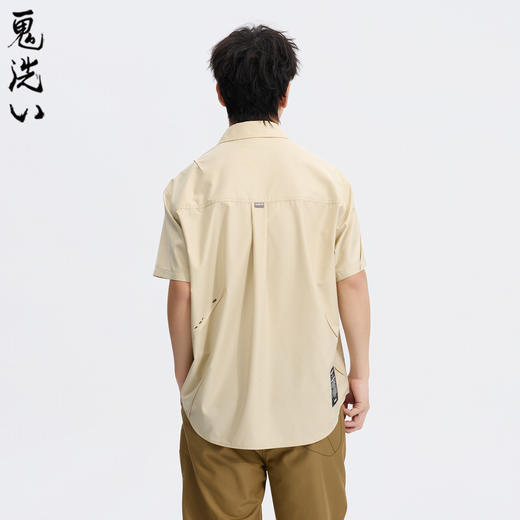 ONIARAI/鬼洗26新品黑标石器时代蚂蚁菌丝褶宽松短袖衬衫 A740005 商品图2