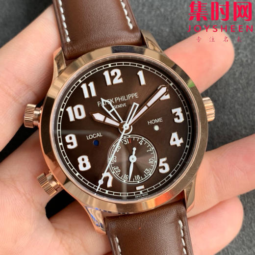 V2升级版 GR百达翡丽复杂功能时计5524系列 两地时区Calatrava飞行家旅行时间男士腕表 表径42mm 商品图1