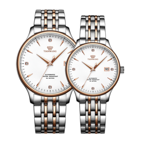TWTC1611619 天王TIAN WANG 【情侣对表】正品气质防水手表女男士钢带机械昆仑系列可刻字