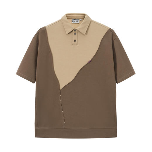 ONIARAI/鬼洗26黑标石器时代狩猎者剪影拼接散口宽马球衫 A840025 商品图3