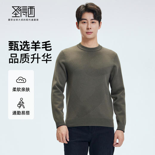 【门店同款&含绵羊毛】圣得西2025年冬季毛衫男款套头柔软针织衫 商品图0