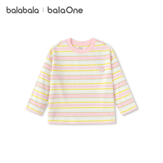 【balaOne】巴拉巴拉童装儿童长袖t恤男女童2026新款春装纯棉条纹 商品图4