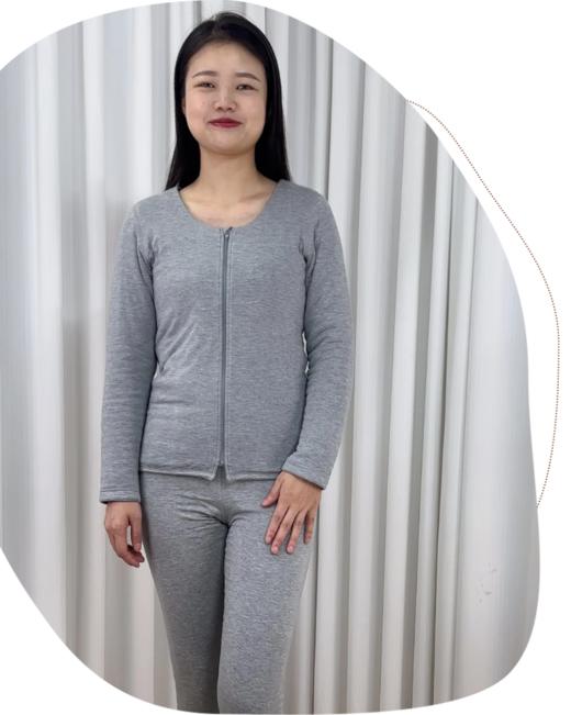 棉小伙【棉秋衣】【九九姜芯片】居家天然棉花保暖棉衣  弹力大  亲肤柔软  修身版型  可机洗不变形  男女同款  重庆仓 商品图3