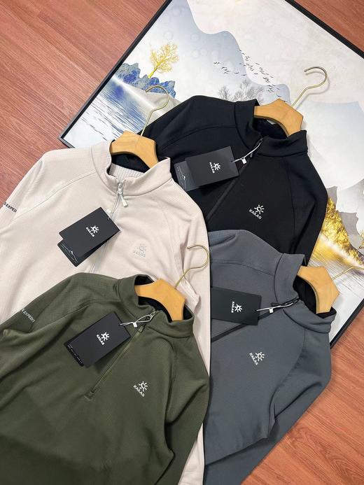 D122602男女同款圆领长袖抓绒套头衫保暖透气户外运动登山徒步卫衣 商品图2