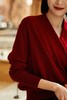 正红法式通勤100%羊毛交叉叠襟领大气知性针织衫上衣 商品缩略图2