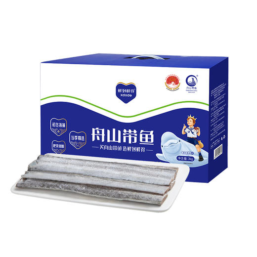 【自营】鲜到鲜得带鱼 雷达网舟山带鱼1kg*3 (去头去尾)  舟山带鱼礼盒6斤 商品图0