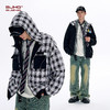 BJHG不计后果双面穿开衫连帽卫衣男款春季美式针织帽衫格纹外套女 商品缩略图1