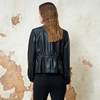 EITIE爱特爱2025春季新款时尚通勤复古圆领百搭抽绳显瘦皮衣外套8103817 商品缩略图4