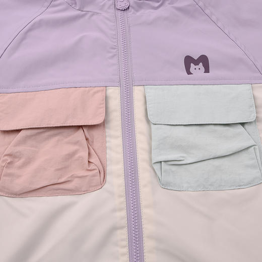 棉果果春季新品女童涤丝纺纯棉内里拼色洋气连帽风衣M122100326108 商品图8