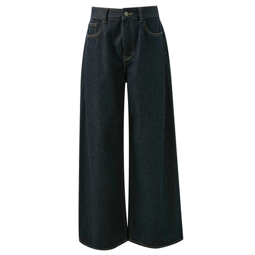 【100棉】三彩独醒2026春季新款显瘦收腰牛仔裤宽松阔腿裤长裤F 商品图4