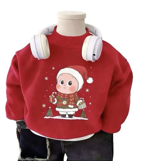 【儿童拜年服上衣2026新款】男女宝宝冬季加绒卫衣中小童加厚上衣 商品图3