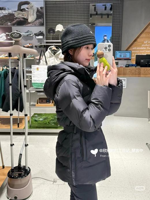 D122605极寒防护小蛮腰科技压胶连帽中长款女式羽绒服 商品图2