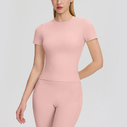 跃牌【欲动春风】系列 女夏云感瑜伽短袖透气速干户外跑步t恤健身上衣52242 商品图3