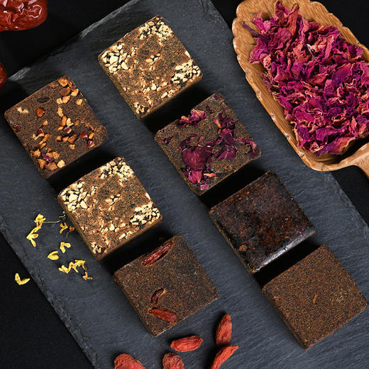 云南高原5味黑糖（原味/玫瑰/老姜/红枣/枸杞5口味合一）古法配料传统工艺独立包装方便携带蔗味浓郁伴手礼首选 商品图1