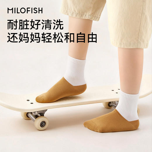 MILOFISH米乐鱼2026开学季新品儿童中筒纯棉袜 4双装 商品图1