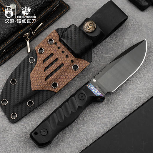 汉道锚点Vanax钢高硬度户外刀露营手把肉小刀荒野求生直刀野外生存刀 商品图2