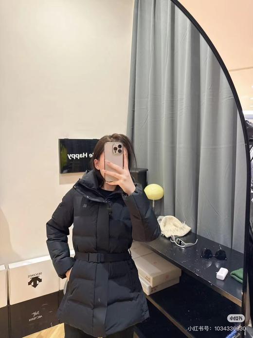 D122605极寒防护小蛮腰科技压胶连帽中长款女式羽绒服 商品图8