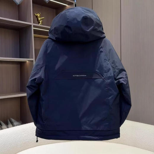 冬季新款男士连帽户外保暖防寒服休闲痞帅工装加厚翻领羽绒服国标 商品图3