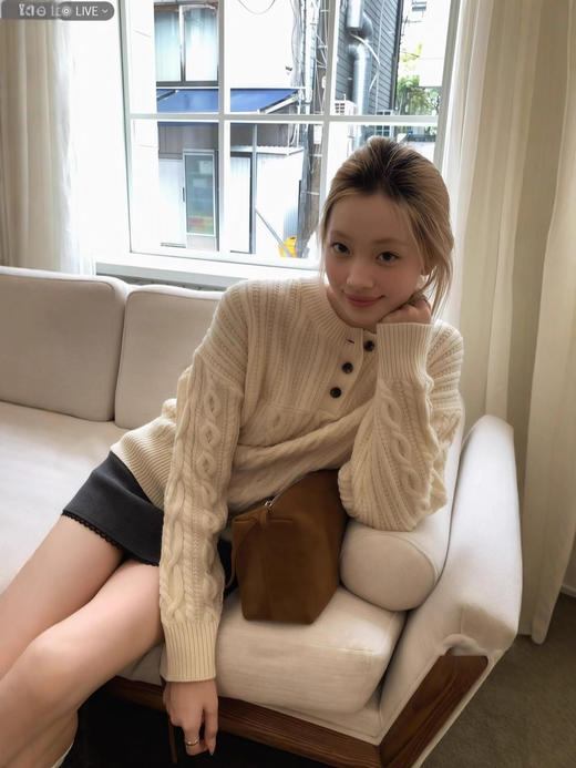 【秋冬精选】复古气质RL纽扣麻花宽松针织衫棉质毛衣 商品图0