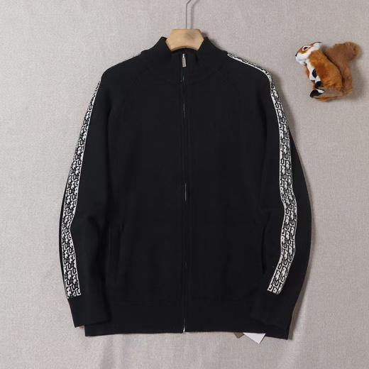 D122634半高领拉链设计字母提花毛衣开衫针织衫 商品图3