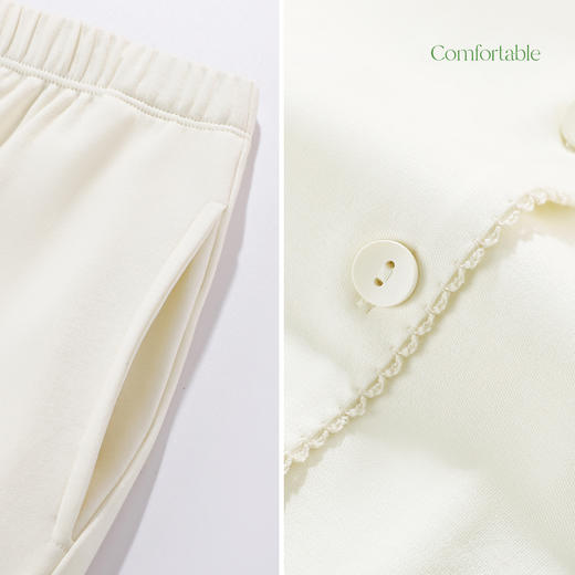 【圆领/开衫】熳洁儿 秋冬新款双面莫棉女士家居服套装210克25703210/25703225/25703226 商品图6