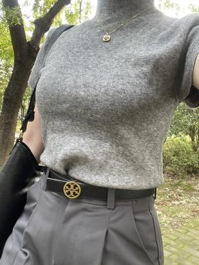 TORY BURCH汤丽柏琦进口头层牛皮女士双面腰带   宽度2cm  总长度100cm