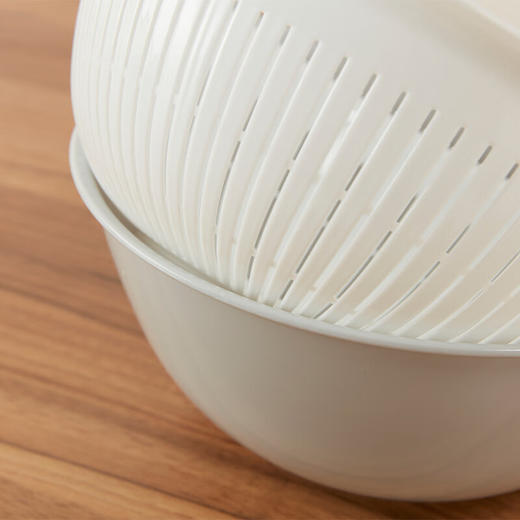 洗菜盆家用厨房双层塑料镂空沥水篮2件套 商品图4