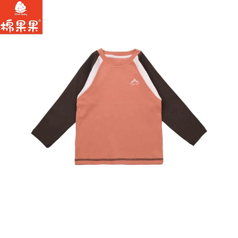 棉果果春季新品男童空气棉插肩打底衫圆领套头T恤M112140226159