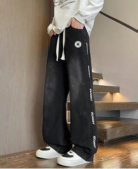 D122620加绒加厚纯色百搭运动束脚卫裤休闲裤男女同款