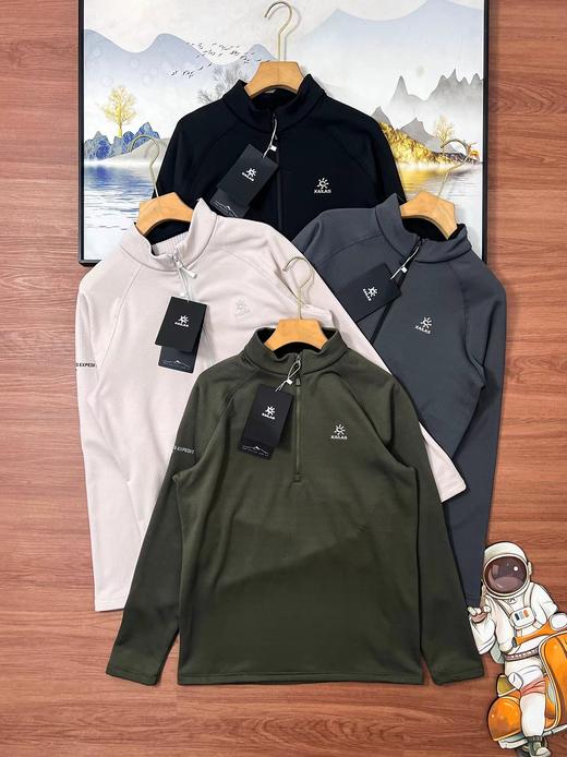 D122602男女同款圆领长袖抓绒套头衫保暖透气户外运动登山徒步卫衣 商品图0