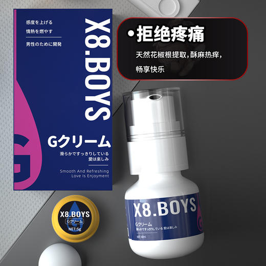 【后庭酥爽】x8.boys男优膏G霜同志gay后庭润滑高潮液 5g/40ml 商品图2