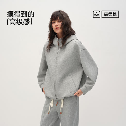 森柔|商场同款森马外套女春连帽宽松抽绳2026新款松弛感百搭夹克 商品图4