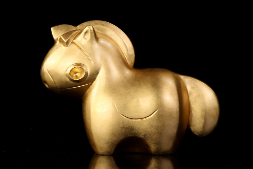 马年贺岁新品《金马送福》韩美林作品 青铜 镀金