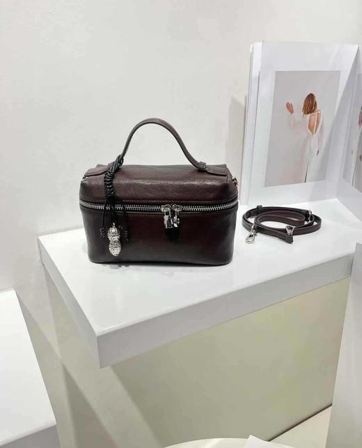 【秋冬精选】植鞣牛皮复古小方包女2025春夏新款小众设计饭盒包斜挎单肩小方包 商品图2