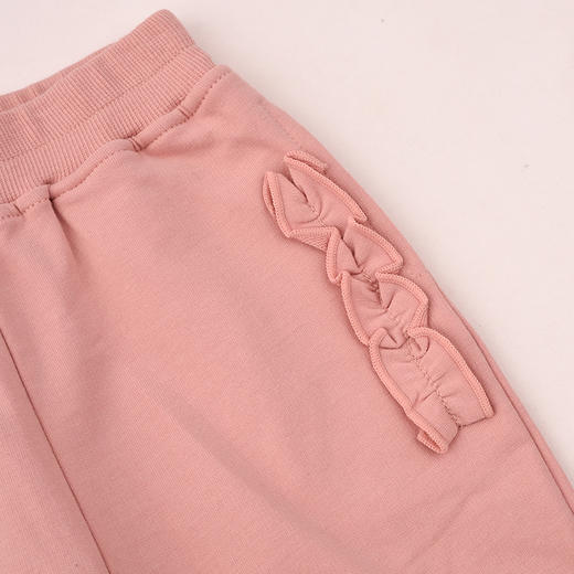 棉果果春季新品女童小线圈粉色花边甜美针织长裤M122200226119 商品图3