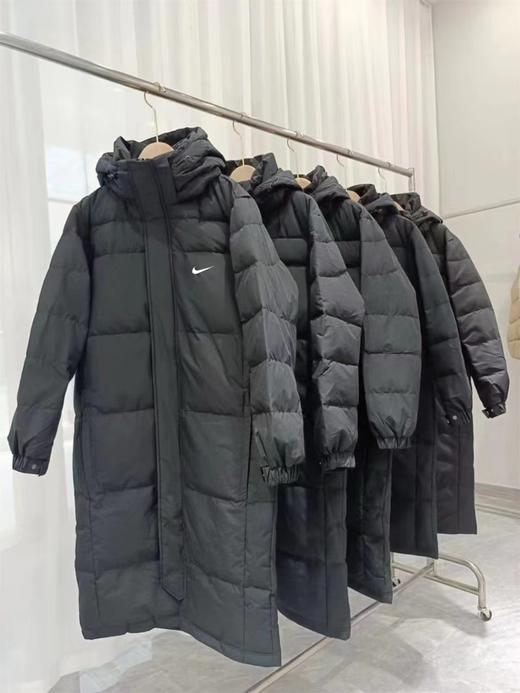 D122611精典简约基础款印花长款连帽羽绒服男女同款 商品图5