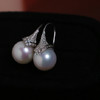 耳钩款淡水珍珠耳坠 11-12mm 正圆强光 面无暇 侧边微微瑕  纯银配件 商品缩略图0