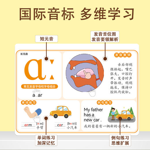 英语自然拼读速记单词3-6年级教材同步有声书 商品图1
