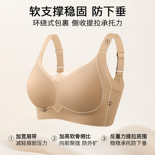 D1-【A-C全罩杯】【10A抑菌无痕提拉】润微防下垂内衣女大小胸聚拢收副乳无钢圈文胸【圆润款】【75-95底围】慕纱轻提 /空谷幽香 商品图1