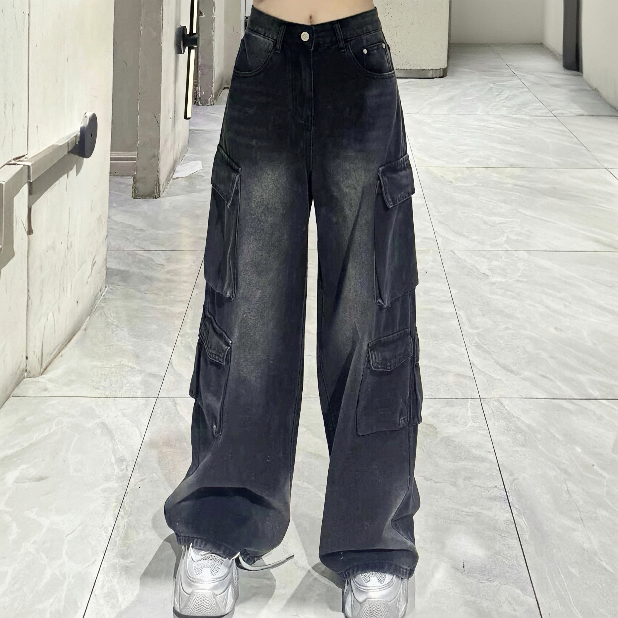 NC一粒扣磨破多袋牛仔工装裤50731 秋季 012283033053