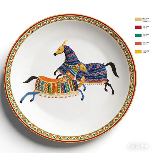 《年在一起.2026》 春节文创礼盒 骏马安家圆融瓷盘+刺绣香囊+吉祥春联套装+烫金红包 商品图3