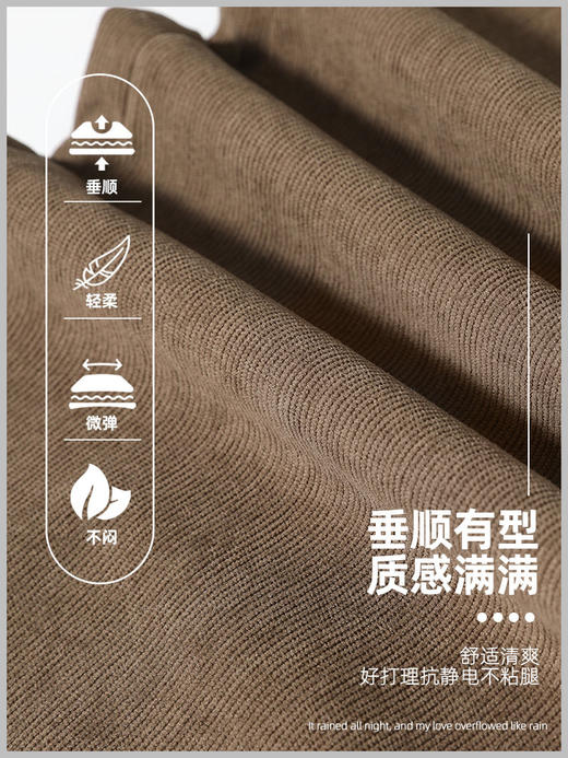 【YW】无忧购秋冬欧棉绒阔腿裤高腰垂感宽松直筒窄版加绒裤子2295（截单后3-5天发货) 商品图2