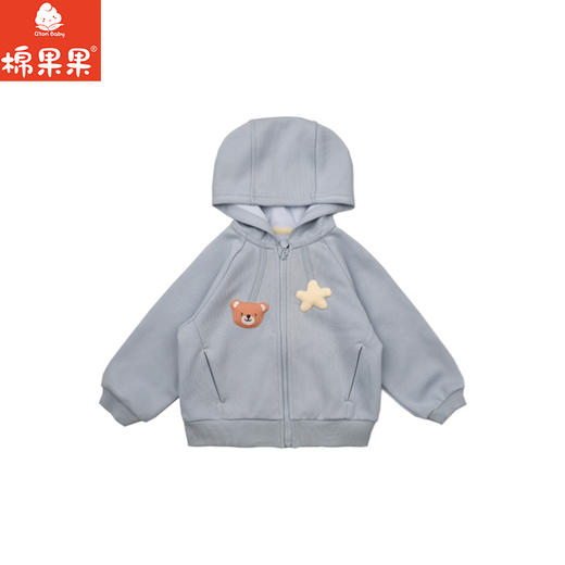 棉果果春季新品男童针织纯棉卡通可爱立体图案针织连帽外套M112100226143 商品图1